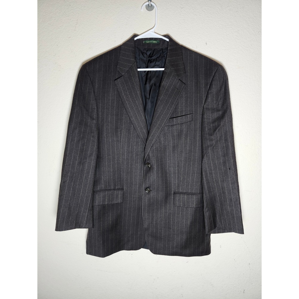 Lauren Ralph Lauren Blazer Mens 43R Gray Pinstripe Wool Cashmere Sport Coat